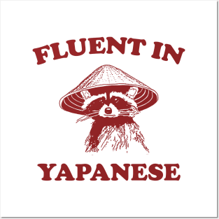 Fluent in Yapanese Shirt, Unisex Tee, Meme T Shirt, Funny T Shirt, Vintage Drawing T Shirt, Racoon Shirt, Animal Shirt, Sarcastic Posters and Art